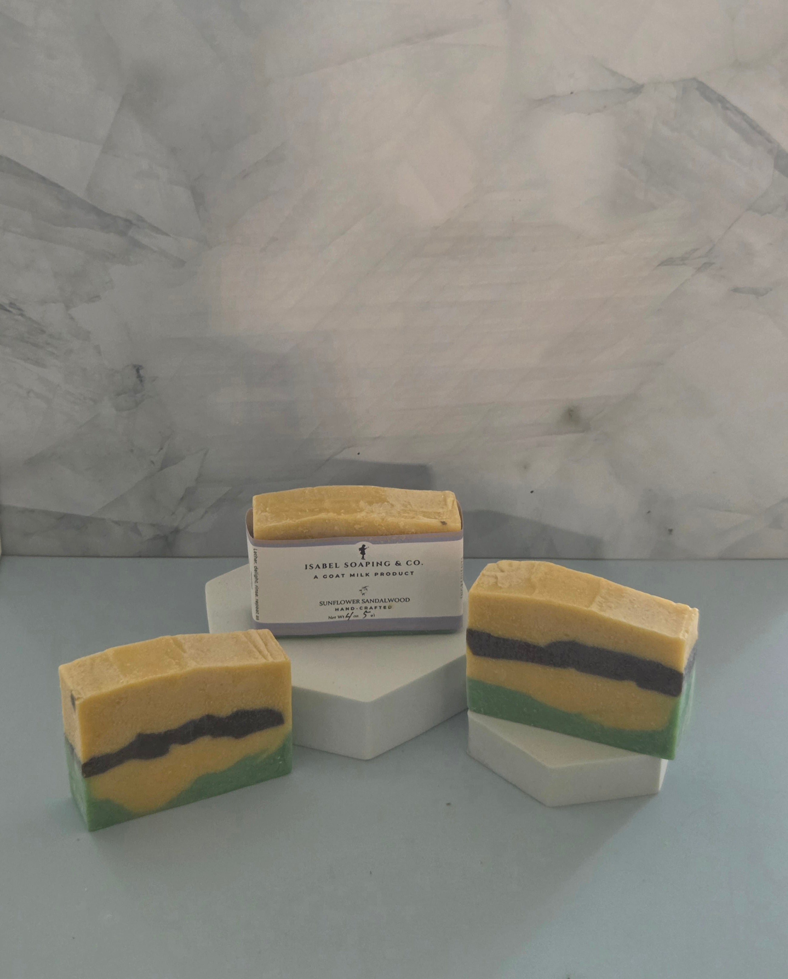 Sunflower Sandalwood tallow and goat milk soap
